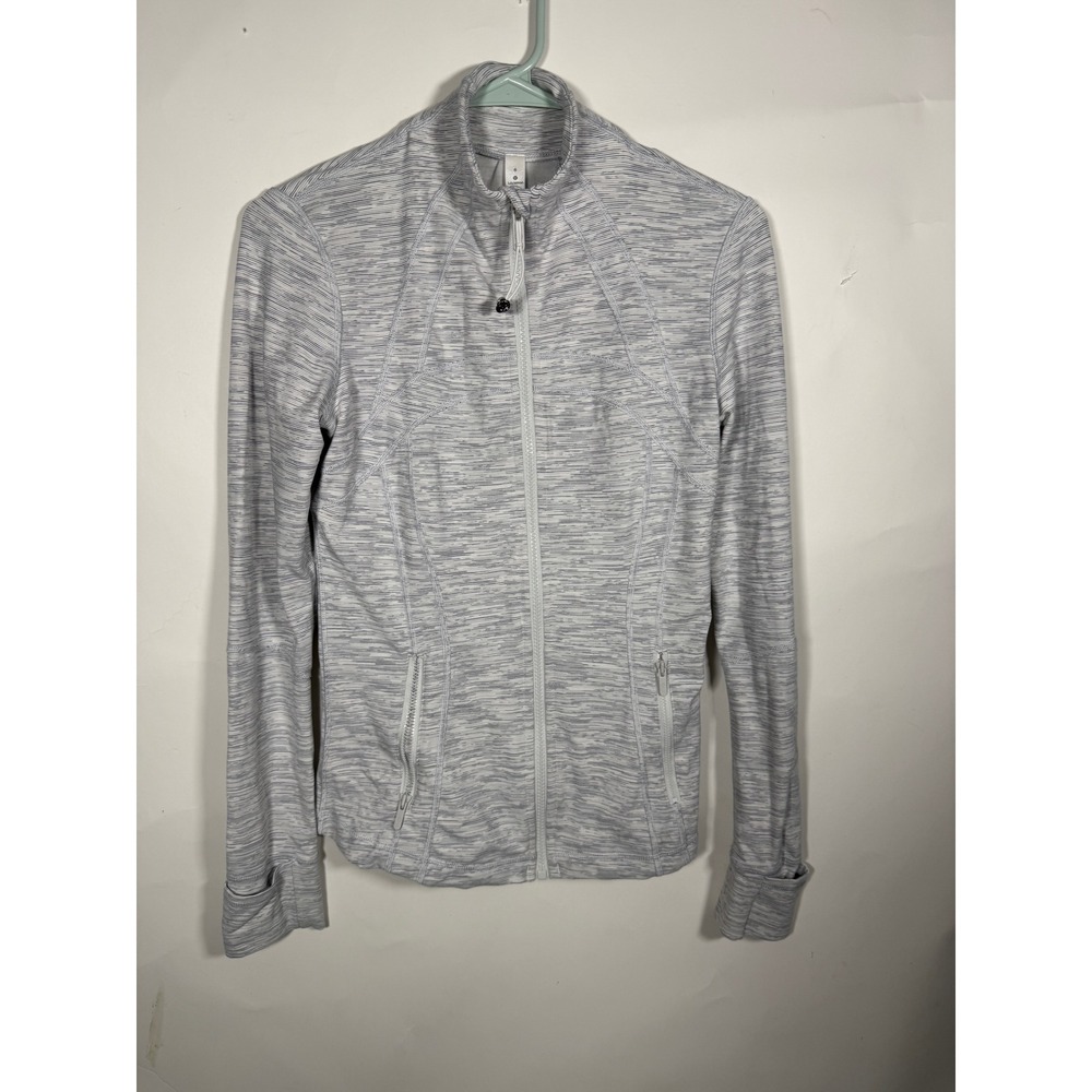 Lululemon Define Jacket Size 6 Grey White Space Dye Full Zip Yoga Athletic - Picture 1 of 8